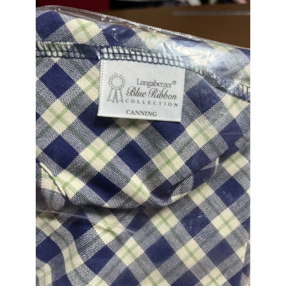 Longaberger Basket Liner Blue Ribbon Plaid Liner Canning Basket Liner